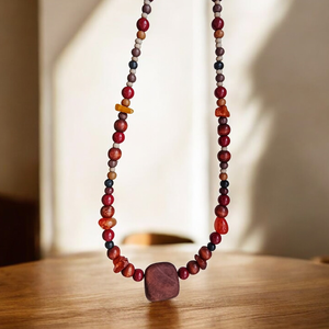 Gyöngy nyaklánc meleg barna színekkel , Ékszer, Nyaklánc, Gyöngyös nyaklánc, Mindenmás, MESKA