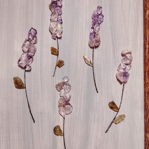 Levendulás falikép ametiszt ásványból - otthon & életmód - dekoráció - kép & falikép - kavics kép - Meska.hu