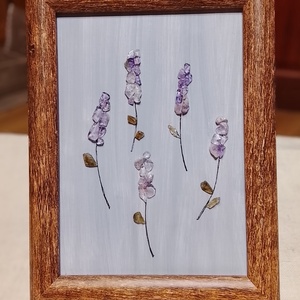 Levendulás falikép ametiszt ásványból, Otthon & Életmód, Dekoráció, Kép & Falikép, Kavics kép, , MESKA