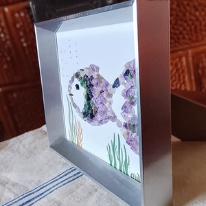 Halacska kavicskép féldrágakövekből  - otthon & életmód - dekoráció - kép & falikép - kavics kép - Meska.hu