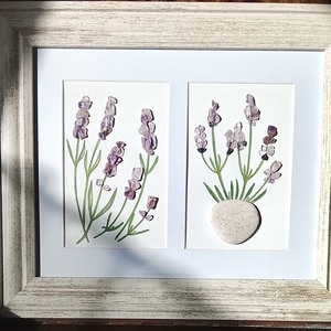 Levendula virágos falikép ametiszt féldrágakövekből  - Meska.hu