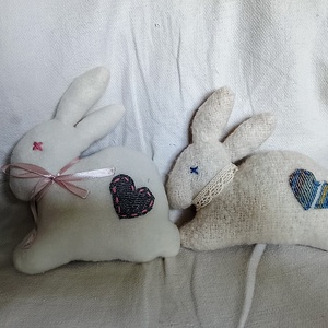 Varrott puha nyuszi textilfigura - játék & sport - plüssállat & játékfigura - hal - Meska.hu