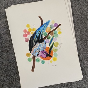 Fantázia 24x32cm print, Művészet, Festmény, Akvarell, , MESKA