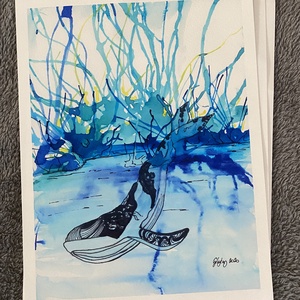 Merülés print kis méretben 20x26cm, Művészet, Festmény, Akvarell, , MESKA