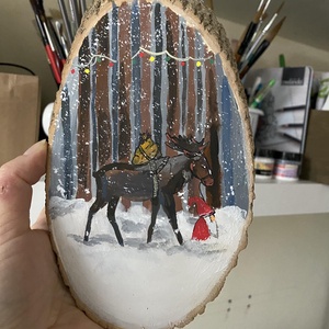 Mikulás úton, Művészet, Festmény, Akril, Festészet, MESKA