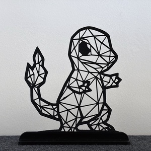 Geometrikus Charmander Asztali Dekoráció � Modern Minimalizmus Pokémon stílusban - Meska.hu