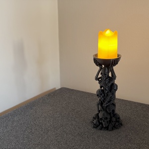 Gótikus koponya-halom LED gyertyatartó - otthon & életmód - dekoráció - halloween - halloweeni dekoráció - Meska.hu