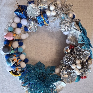 Pingvinek Karácsonya - karácsony - karácsonyi lakásdekoráció - karácsonyi lakásdíszek - Meska.hu