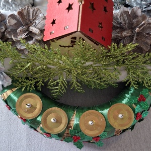 Faház ezüstben adventi koszorú - karácsony - adventi díszek - adventi koszorú - Meska.hu