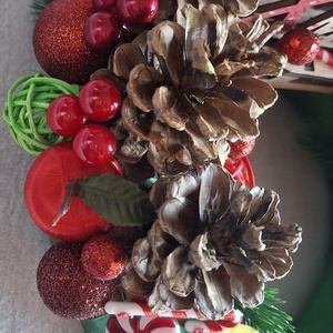 Piros-zöld adventi koszorú - karácsony - adventi díszek - adventi koszorú - Meska.hu