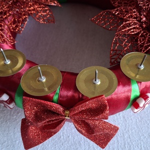 Csupa piros adventi koszorú - karácsony - adventi díszek - adventi koszorú - Meska.hu