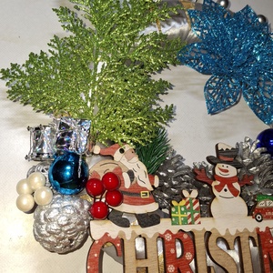 Ezüstös glitteres christmas - karácsony - karácsonyi lakásdekoráció - karácsonyi ajtódíszek - Meska.hu