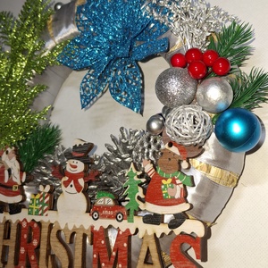 Ezüstös glitteres christmas - karácsony - karácsonyi lakásdekoráció - karácsonyi ajtódíszek - Meska.hu