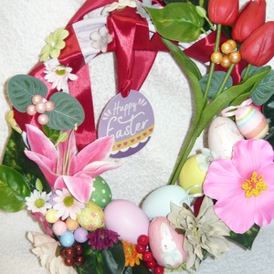 Tulipános húsvét - otthon & életmód - dekoráció - ajtó- és ablak dekoráció - ajtódísz & kopogtató - Meska.hu