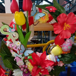 Katicák, méhek és pillangók köszöntik a húsvétot - otthon & életmód - dekoráció - ajtó- és ablak dekoráció - ajtódísz & kopogtató - Meska.hu