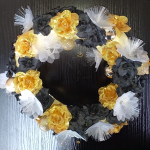 Fekete, arany rózsa LED - otthon & életmód - dekoráció - asztal és polc dekoráció - asztaldísz - Meska.hu