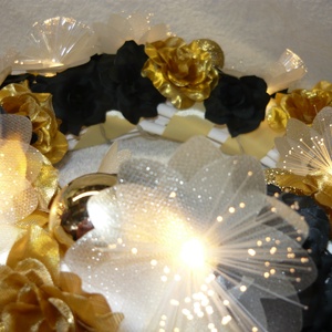 Fekete, arany rózsa LED - otthon & életmód - dekoráció - asztal és polc dekoráció - asztaldísz - Meska.hu