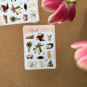 matricaív - Piknik a virágzó fák alatt, Kellékek & szerszámok, Dekorációs kellékek, Matricaív, Fotó, grafika, rajz, illusztráció, MESKA