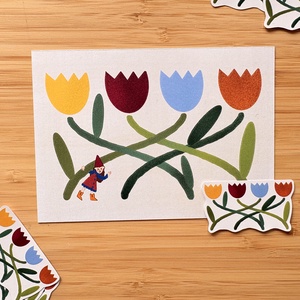 Tulipánok - képeslap, print - otthon & életmód - papír, írószer - ajándékozás kellékei - képeslap, üdvözlőlap - Meska.hu