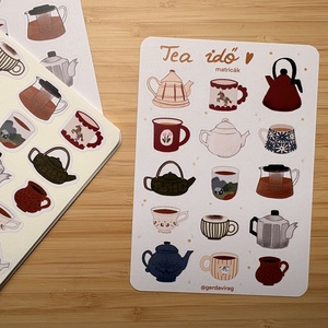 matricaív - Tea idő, Otthon & Életmód, Papír, írószer, Matrica, matrica csomag, Fotó, grafika, rajz, illusztráció, papír alapú matricák, az ív teljes mérete A6
Tökéletes bullet journalinghoz, bármilyen naplózáshoz,..., MESKA