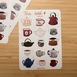 matricaív - Tea idő - otthon & életmód - papír, írószer - matrica, matrica csomag - Meska.hu