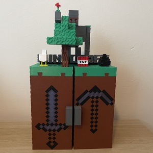 Egyedi Minecraft Kinder Joy figura tároló  - otthon & életmód - tárolás & rendszerezés - doboz - Meska.hu