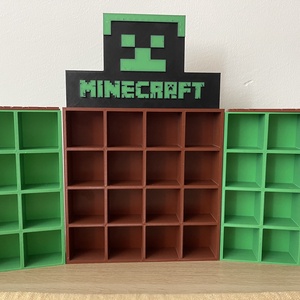 Egyedi Minecraft Kinder Joy figura tartó polc � 32 férőhelyes   - Meska.hu