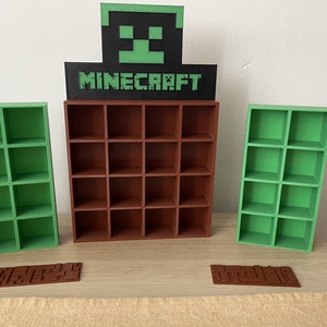 Egyedi Minecraft Kinder Joy figura tartó polc � 32 férőhelyes   - otthon & életmód - dekoráció - asztal és polc dekoráció - díszdoboz - Meska.hu