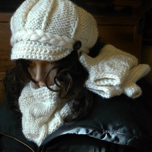 Női sapka sál kézmelegítő szett, Ruha & Divat, Sál, Sapka, Kendő, Kesztyű, Horgolás, Kötés, MESKA