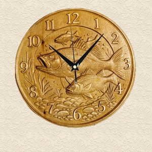 Halas faragott fa 3d falióra - Meska.hu