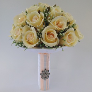 Menyasszonyi csokor  barack színű rózsából -  - Meska.hu