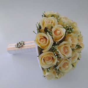 Menyasszonyi csokor  barack színű rózsából -  - Meska.hu