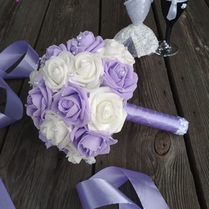 Menyasszonyi csokor, lila -  - Meska.hu