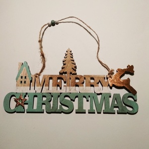 Merry Christmas felirat - kellékek & szerszámok - fa - Meska.hu