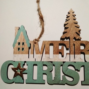 Merry Christmas felirat - kellékek & szerszámok - fa - Meska.hu