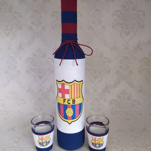 Pálinkás üveg focirajongóknak, Barcelona - otthon & életmód - dekoráció - Meska.hu