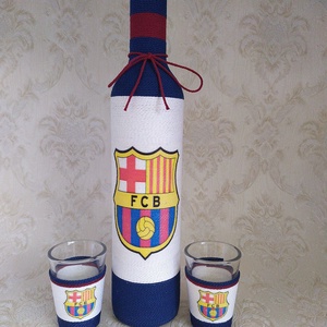 Pálinkás üveg focirajongóknak, Barcelona - otthon & életmód - dekoráció - Meska.hu