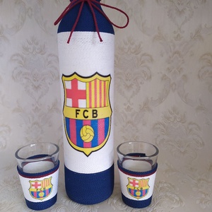 Pálinkás üveg focirajongóknak, Barcelona - otthon & életmód - dekoráció - Meska.hu