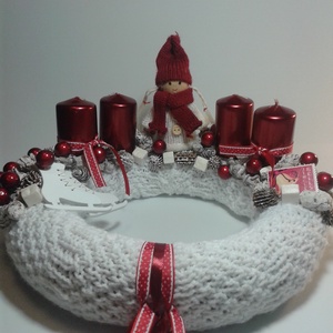 Adventi koszorú, bordó - karácsony - Meska.hu