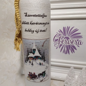 Zsinórozott üveg karácsonyra, arany - karácsony - Meska.hu