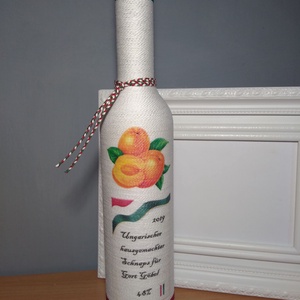 Pálinkás üveg, egyedi megrendelésre , Otthon & Életmód, Dekoráció, Díszüveg, Asztal és polc dekoráció, Decoupage, transzfer és szalvétatechnika, MESKA
