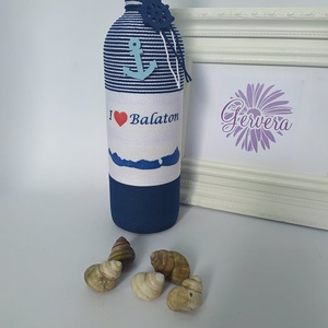 I love Balaton borosüveg , Otthon & Életmód, Dekoráció, Díszüveg, Asztal és polc dekoráció, Virágkötés, MESKA