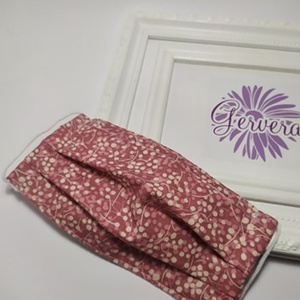 Textil maszk, kétrétegű, mályva színű, bogyó mintás -  - Meska.hu