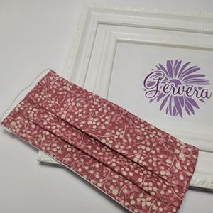 Textil maszk, kétrétegű, mályva színű, bogyó mintás -  - Meska.hu
