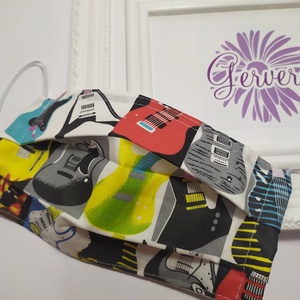 Textil maszk,kétrétegű gitáros -  - Meska.hu