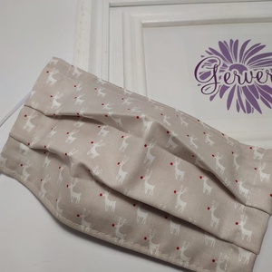 Textil maszk,kétrétegű vörös orrú rénszarvas -  - Meska.hu