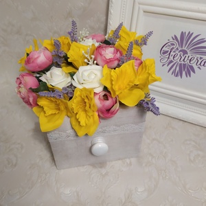 Tavaszi asztaldísz, fiók - esküvő - emlék & ajándék - köszönőajándék - Meska.hu