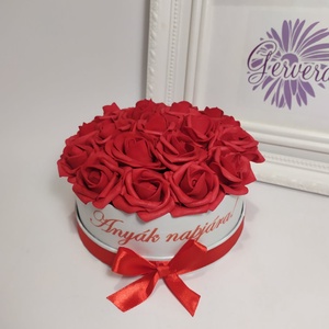 Piros rózsa mini virágbox, anyák napjára , Otthon & Lakás, Dekoráció, Virágdísz és tartó, Virágbox, virágdoboz, Virágkötés, MESKA