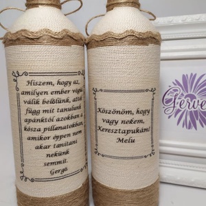 Boros üveg szülőköszöntő ajándék, vintage  - otthon & életmód - dekoráció - asztal és polc dekoráció - díszüveg - Meska.hu