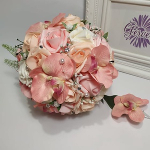 Menyasszonyi csokor, orchidea, rózsa - esküvő - menyasszonyi- és dobócsokor - Meska.hu